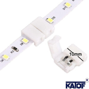 10mm 2pin Tek Renk Şerit Led Lehimsiz Montaj Konnektörü