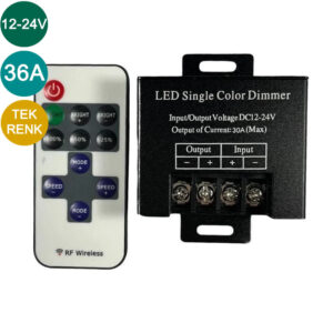 12-24V 36A RF Kumandalı Tek Renk Led Dimmer