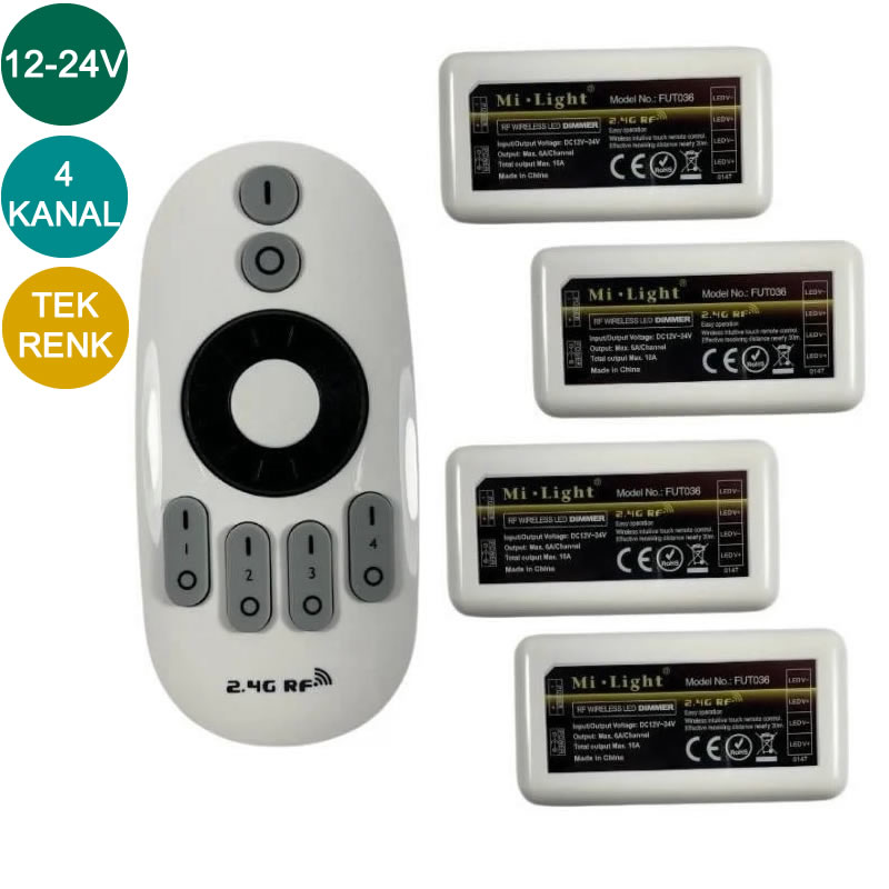 12-24V 4 Kanal RF Dokunmatik Kumandalı Led Dimmer