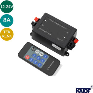 12-24V 8A RF Kumandalı Tek Renk Led Dimmer