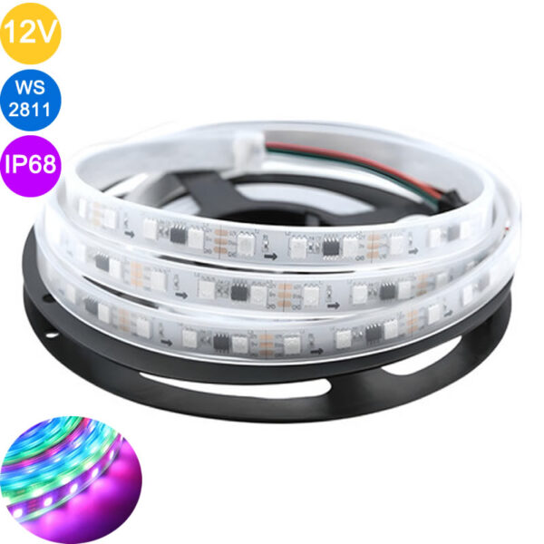 12V WS2811 IP68 RGB Magic Pixel Şerit Led (5mt) | Elektronikaled Elektronik