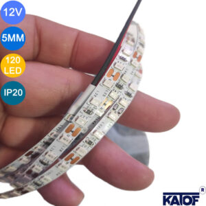 12V 5mm Kırmızı 120Ledli 2835smd IP20 Şerit Led (5mt)