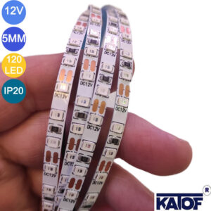 12V 5mm Mavi 120Ledli 2835smd IP20 Şerit Led (5mt)