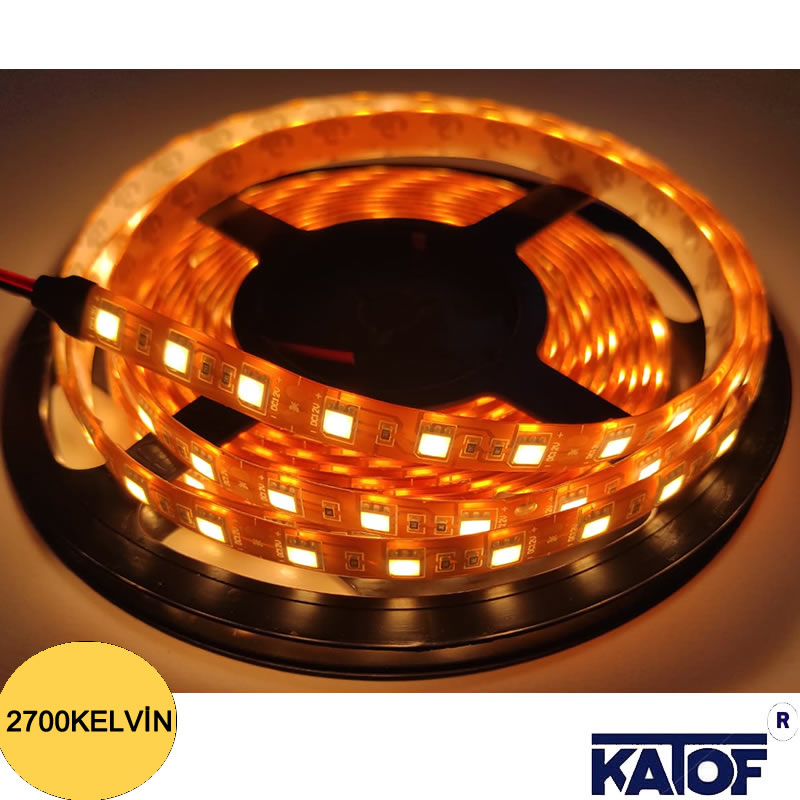 12V 2700K 5050Smd IP62 60Ledli Bakır Pcb Şerit Led - Görsel 3