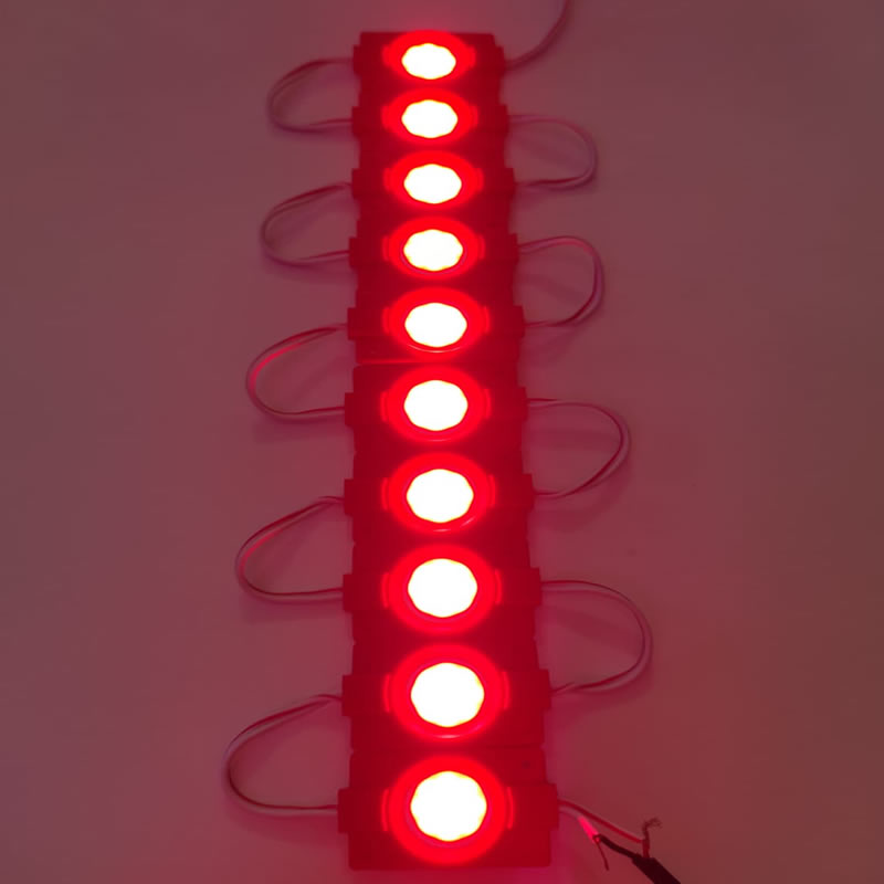 12 Volt 2.4 Watt Kırmızı Kare Cob Modül Led - Görsel 2