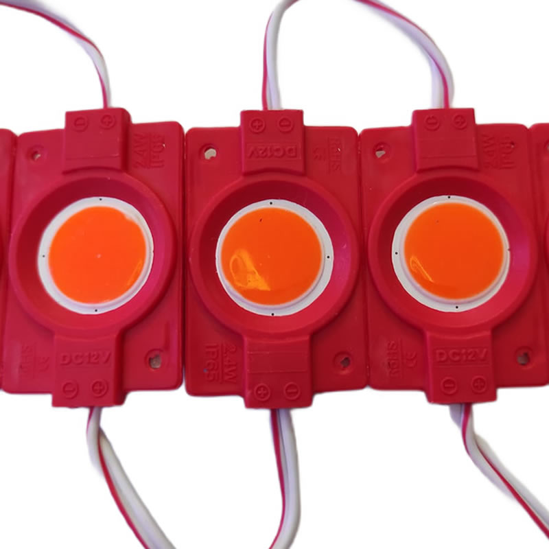 12 Volt 2.4 Watt Kırmızı Kare Cob Modül Led - Görsel 3