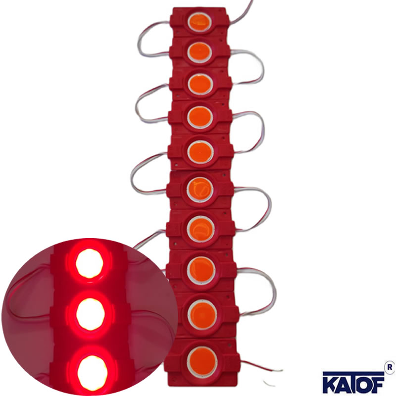 12 Volt 2.4 Watt Kırmızı Kare Cob Modül Led