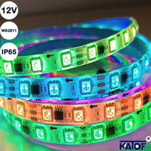 12V WS2811 IP65 RGB Adreslenebilir Pixel Şerit Led (5mt)