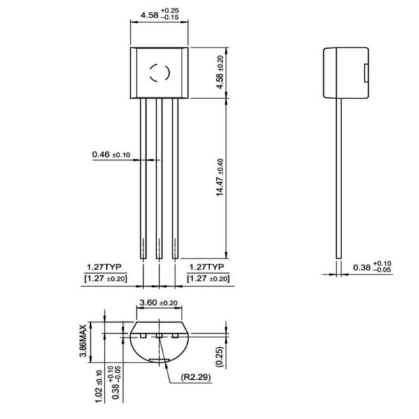 BC327-40TA Transistör Pnp 50V 800mA TO-92 - Görsel 3