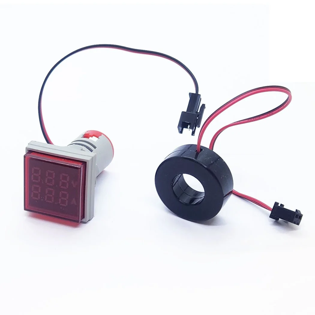 22 mm kare dijital volt‑amper metre panel cihazı