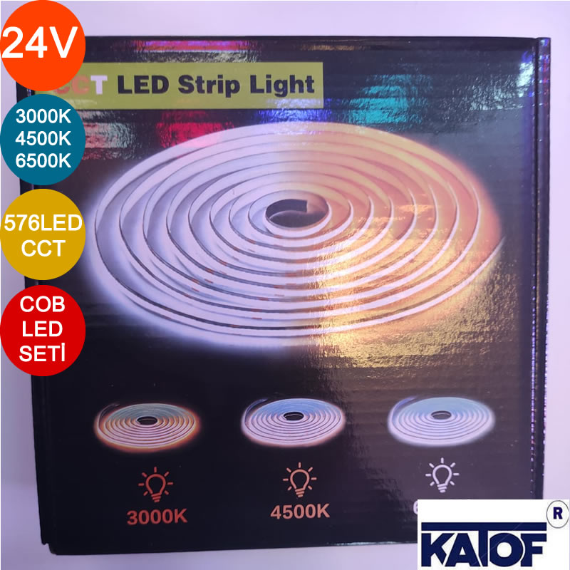 24V 3 Renk CCT Cob Şerit Led Seti - Kumanda ve Adaptörlü - Görsel 2