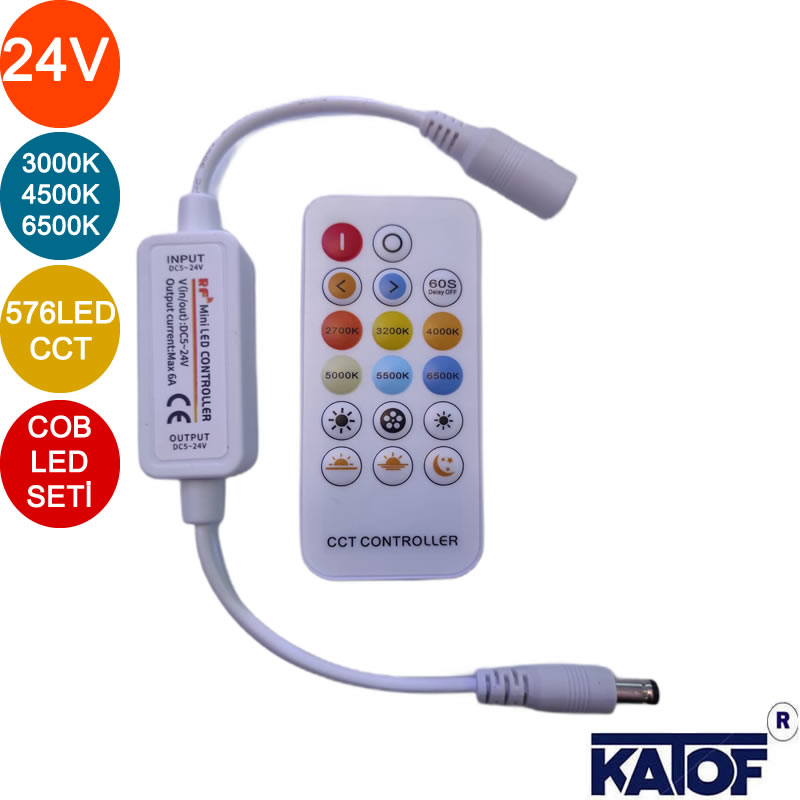24V 3 Renk CCT Cob Şerit Led Seti - Kumanda ve Adaptörlü - Görsel 5