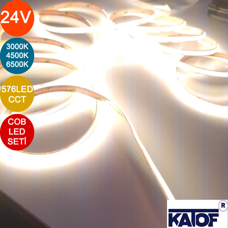 24V 3 Renk CCT Cob Şerit Led Seti - Kumanda ve Adaptörlü - Görsel 4