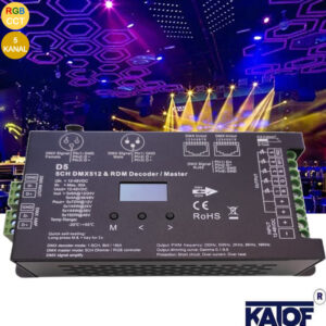 5 Kanal DMX512 RDM Decoder 12-24V 6A/CH RGB CCT LED Dimmer Kontrol Cihazı