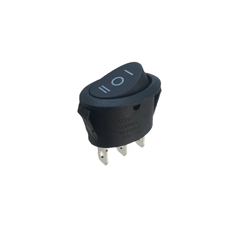 3 kademeli oval tip ışık içermeyen ON-OFF-ON rocker anahtar