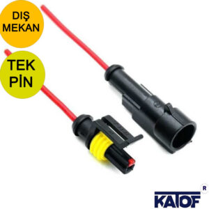 Tek Pin 3A Su Geçirmez Dişi  ve Erkek Kablo Bağlantı Konnektörü