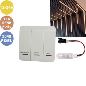 12-24V Tek Renk LED Pixel Kontrol Devresi, Anahtarlı Duvar Tipi LED Sürücü