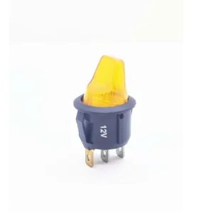 Mandallı yuvarlak tip LED ışıklı 12V anahtar - panel tipi buton anahtar